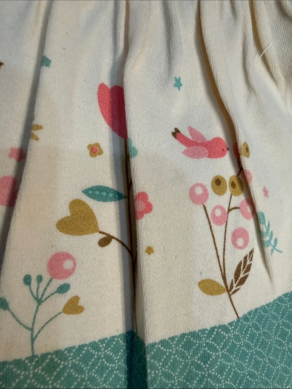 Kids Floral Bibs  baby girl - Cream with Pink and Teal Accents 2 bibs